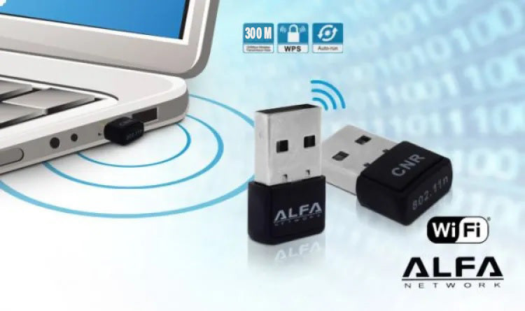 Alfa Mini USB WiFi Adapter | 300Mbps Wireless LAN Card for Computer & Laptop | Best Wireless Adapter