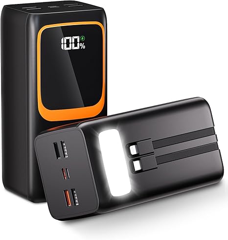 Aspor A350 50,000mAh - Fast Charging with Built-in Flashlight Power Bank for mobile and laptops  (Random color)