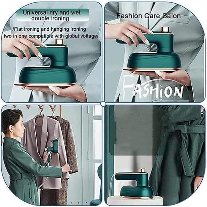 Portable Handheld Steam Iron, 180° Rotatable Professional Mini Steam Iron for Clothes, Foldable Travel Garment Steamer Micro Steam Iron for Home Travel
