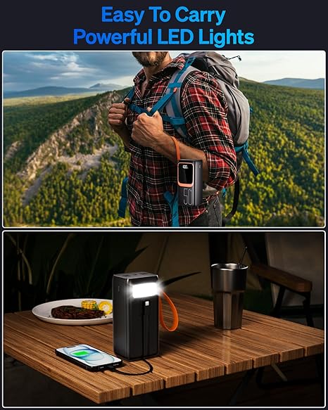 Aspor A350 50,000mAh - Fast Charging with Built-in Flashlight Power Bank for mobile and laptops  (Random color)