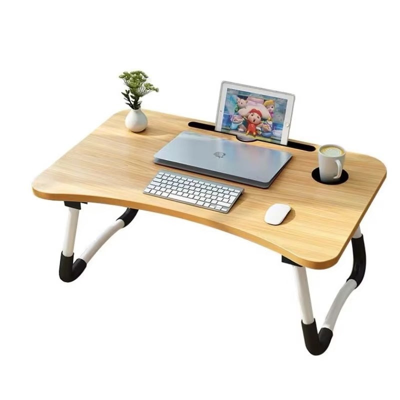 Wooden Laptop Table - Laptop Stand - Floor Table - Laptop table - Drawing Desk - Bed Tray Table Fold-able - Table Notebook Stand Reading Holder - Study Table - Portable Desk - Random Color