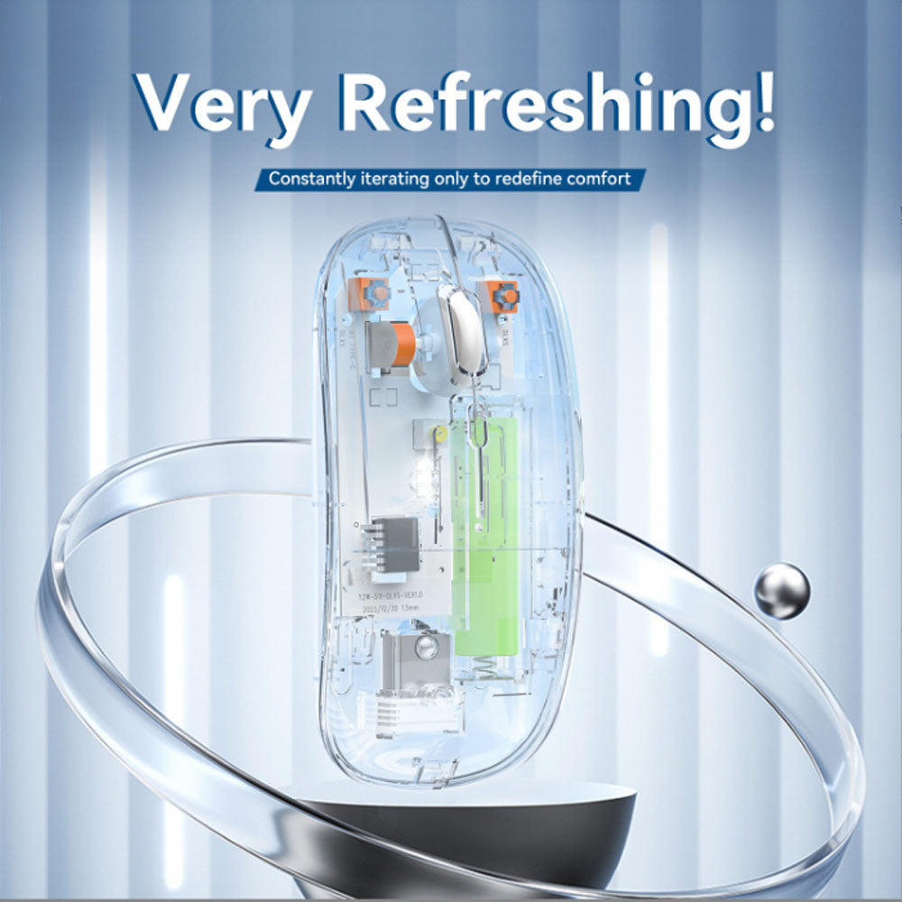 RGB Wireless Transparent Mouse Dual-Mode Rechargeable Mouse With LED lights