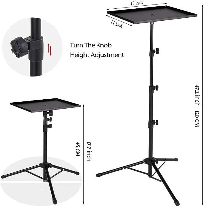 Portable Projector And Laptop Stand Table Tripod (Height Adjustable 45-120cm)