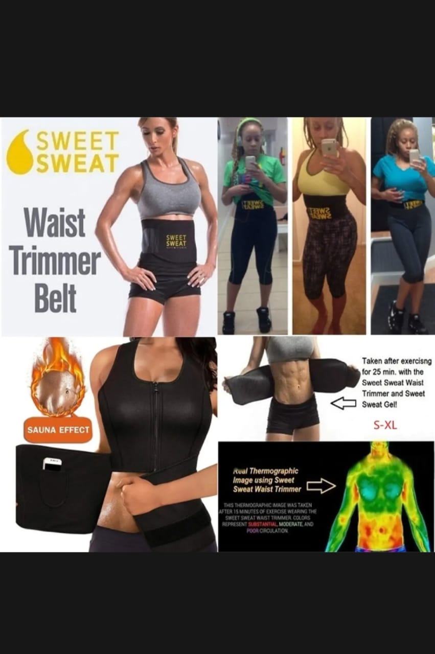 Sweet sweat Belt for Weight Loss Slimming Trimming Waist Trainer Fitness Belt for men and women