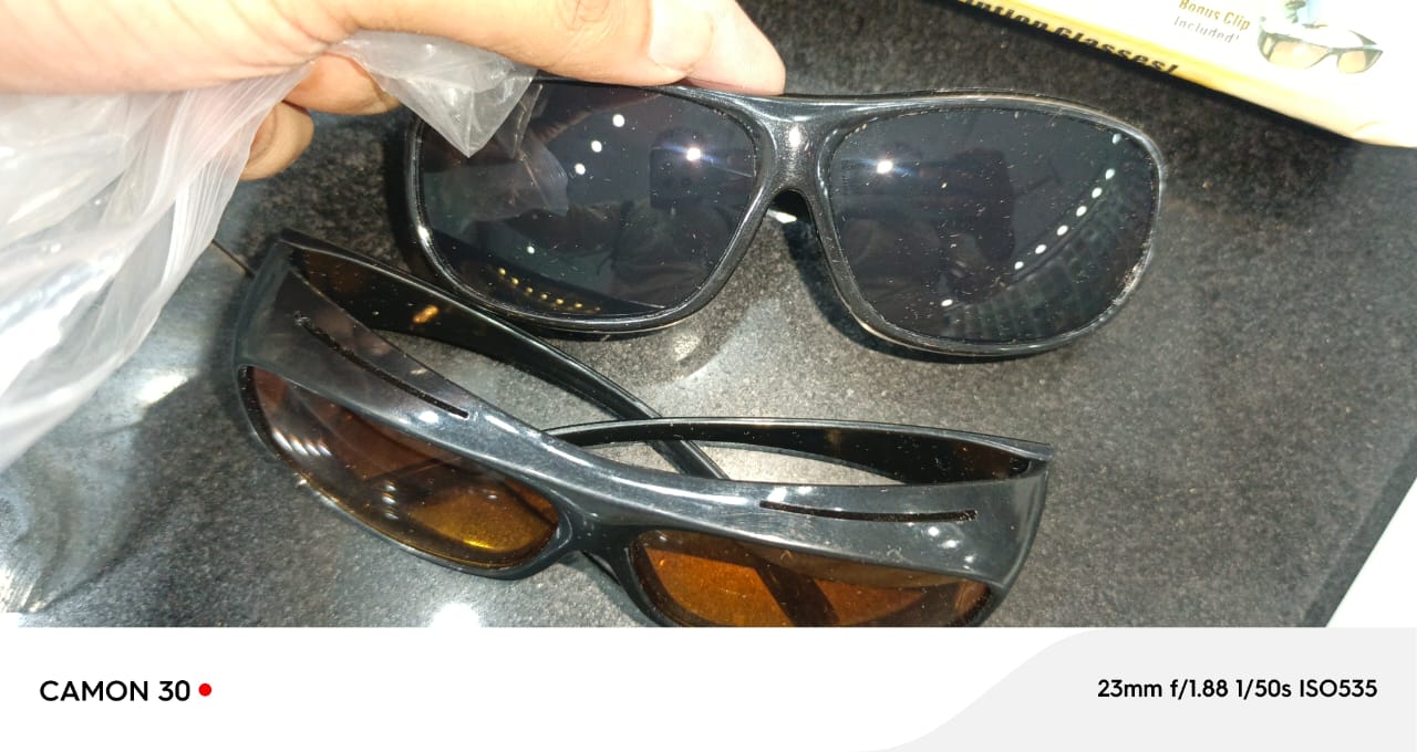 2 Pieces in one box HD Day & Night Vision Wrap Around Glasses | NIGHT VISION GLASSES FOR MEN | Car Anti-Glare Goggles Sunglasses Man Motorcycle Driving Glasses