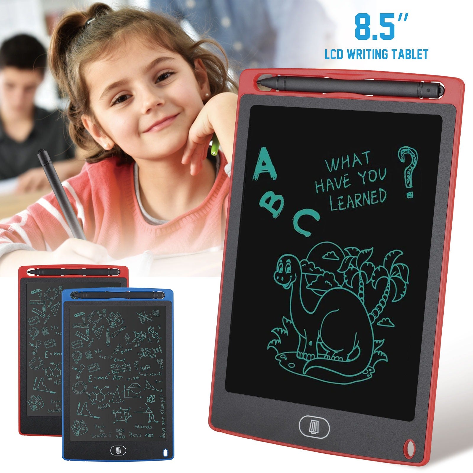 Pack Of 01 - LCD Writing Tablet for Kids – Digital Drawing Pad with Erasable Screen, Reusable Writing Board for Drawing, Doodling, and Learning (Random Color)