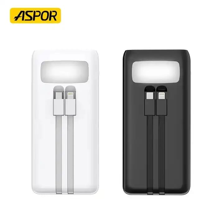 Aspor A350 50,000mAh - Fast Charging with Built-in Flashlight Power Bank for mobile and laptops  (Random color)