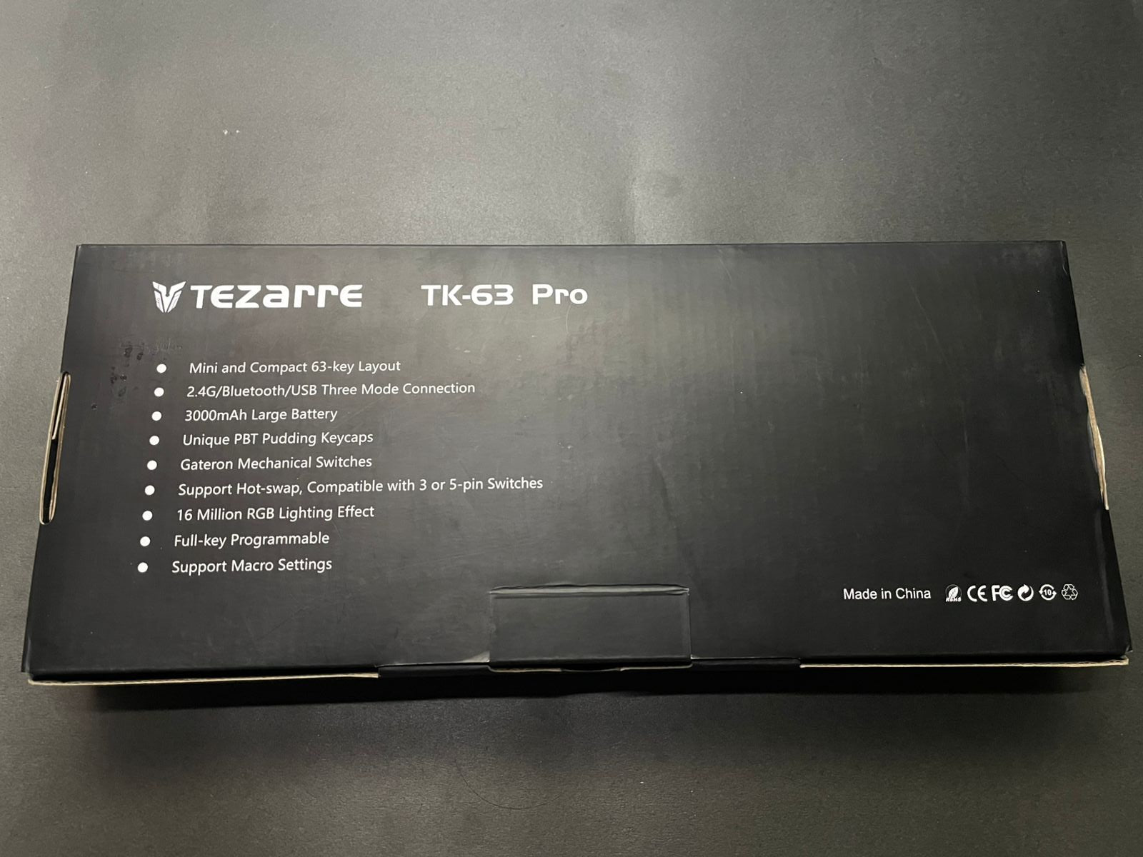 Tezarre TK-63 PRO RGB Wireless Mechanical RGB Gaming Keyboard RGB Backlight Mini Office Keyboard for Windows Laptop PC Gamer