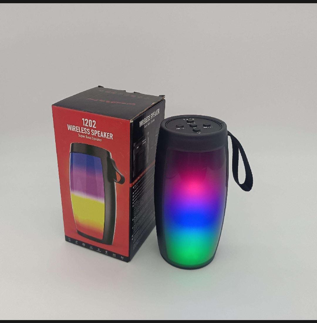 1202 Wireless Bluetooth Speakers Home Outdoor Portable Small Speaker Subwoofer Car Audio Bass MP3 Player Sound System LED Lights