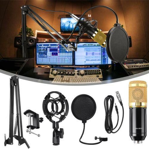 Professional Condenser Microphone - Podcast Mic Set Condenser Microphone With Rechargeable Auxiliary Background For Karaoke Singing, Youtube Recording Mic Set For Youtube | Mic Kit