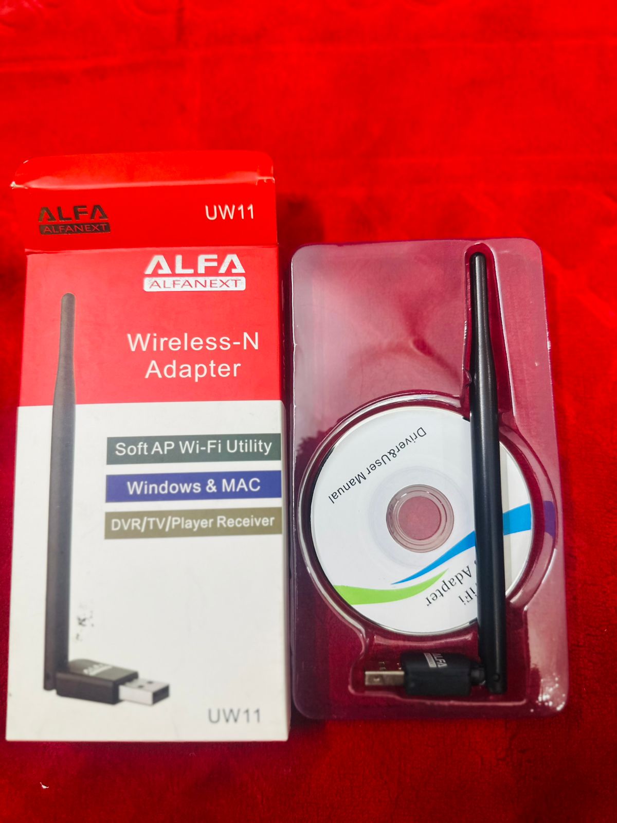 UW11 Alfa Net Wireless-N USB WiFi Adapter with Antenna | 2.4GHz 150/300Mbps High-Speed Network Dongle for PC, Laptop, Windows & Linux – IEEE 802.11b/g/n, Soft AP Utility