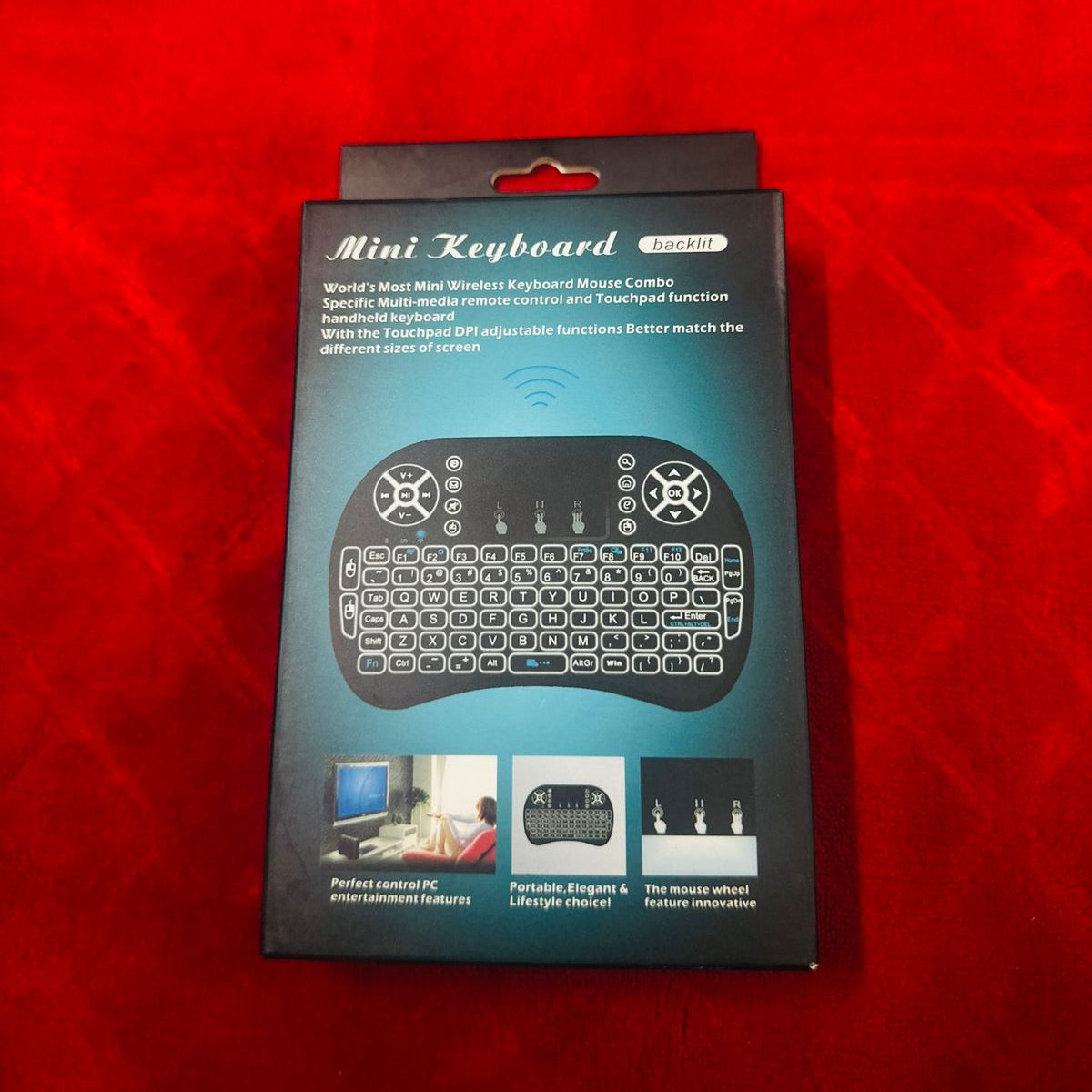 i8 2.4G Mini wireless keyboard with touchpad | 7-color Backlight ,plug and play | Super cool design | Perfect for Android TV Box, Smart TV, Projector, PS3