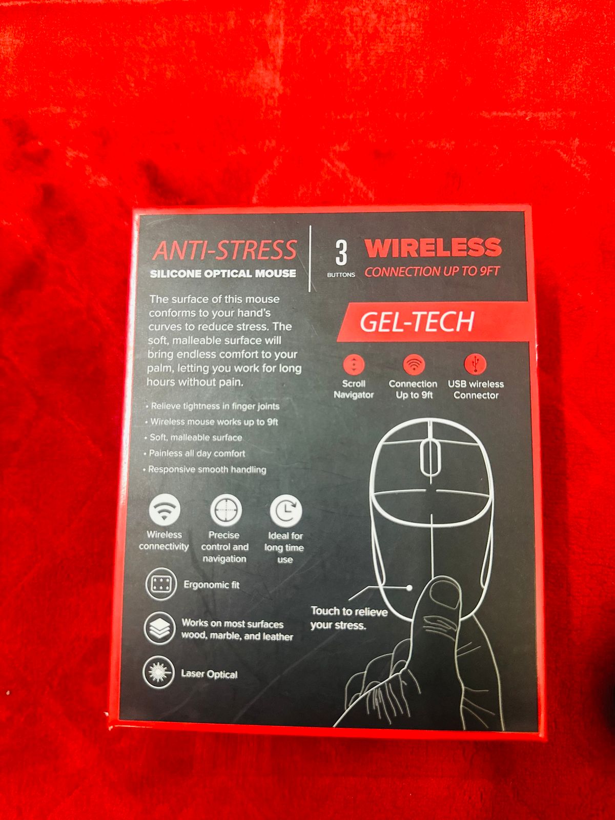 Computer / Laptop Mouse COBY Gel-Tech Anti-Stress Silicon Optical Wireless Mouse - (3-Button | Laser Optical | Wireless Range up to 9ft)