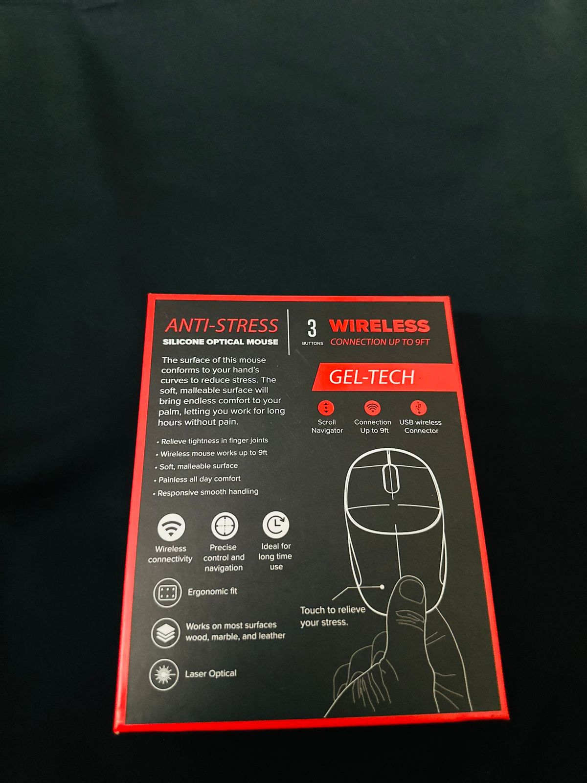 Computer / Laptop Mouse COBY Gel-Tech Anti-Stress Silicon Optical Wireless Mouse - (3-Button | Laser Optical | Wireless Range up to 9ft)