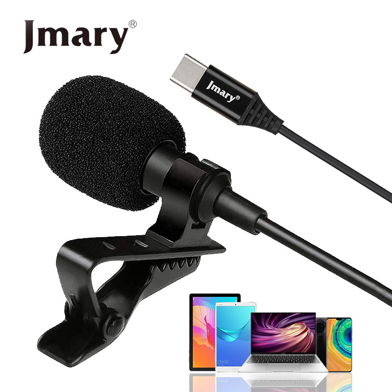 Jmary TikTok Type-c Lavalier Microphone with Clip Compatible Mobile, Laptop Tab etc