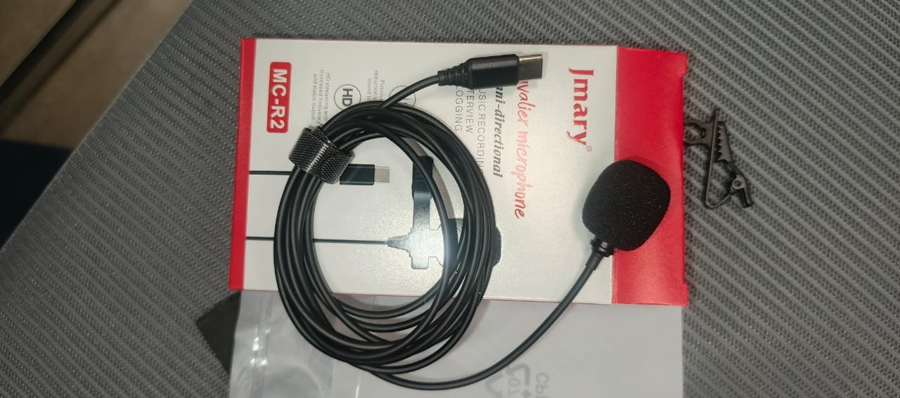 Jmary  TikTok Type-c Lavalier Microphone with Clip Compatible Mobile, Laptop Tab etc