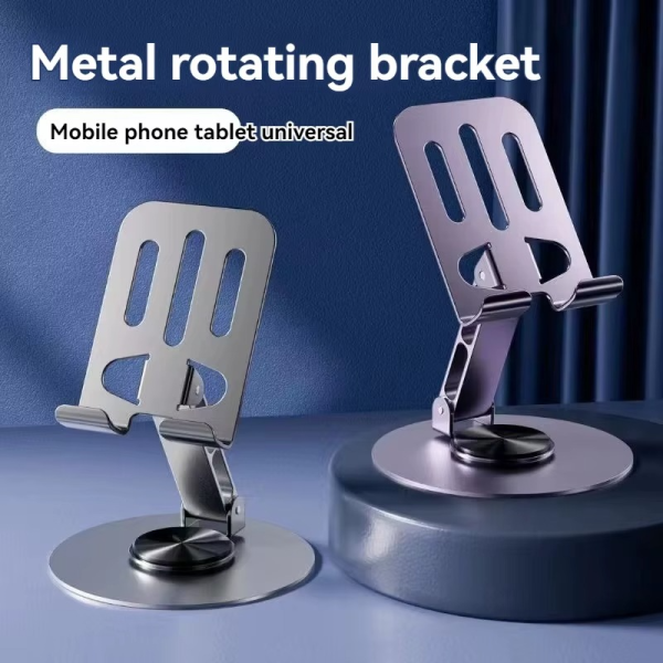Mobile Stand – Mobile Phone Holder Broadcast Mobile Phone Holder 360 Degree Rotation Adjustment Folding Lazy Tablet Desktop Mobile Phone Holder – Stainless Steel – Random Color