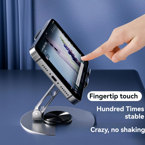 Mobile Stand – Mobile Phone Holder Broadcast Mobile Phone Holder 360 Degree Rotation Adjustment Folding Lazy Tablet Desktop Mobile Phone Holder – Stainless Steel – Random Color