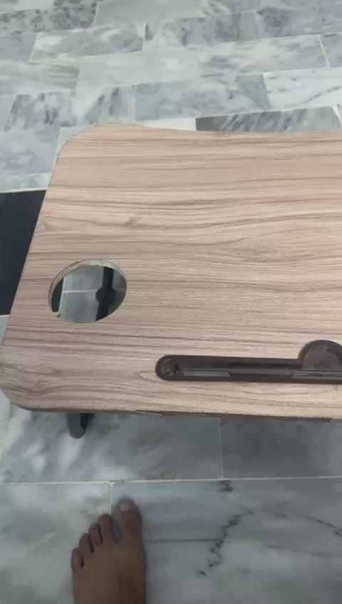 Wooden Laptop Table – Laptop Stand – Floor Table – Laptop Table – Drawing Desk – Bed Tray Table Fold-able – Table Notebook Stand Reading Holder – Study Table – Portable Desk – Random Color
