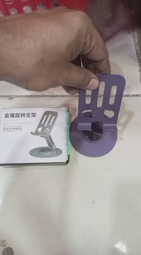 Mobile Stand – Mobile Phone Holder Broadcast Mobile Phone Holder 360 Degree Rotation Adjustment Folding Lazy Tablet Desktop Mobile Phone Holder – Stainless Steel – Random Color