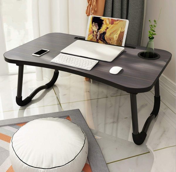 Wooden Laptop Table – Laptop Stand – Floor Table – Laptop Table – Drawing Desk – Bed Tray Table Fold-able – Table Notebook Stand Reading Holder – Study Table – Portable Desk – Random Color