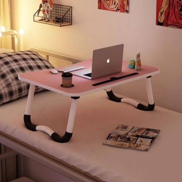 Wooden Laptop Table – Laptop Stand – Floor Table – Laptop Table – Drawing Desk – Bed Tray Table Fold-able – Table Notebook Stand Reading Holder – Study Table – Portable Desk – Random Color