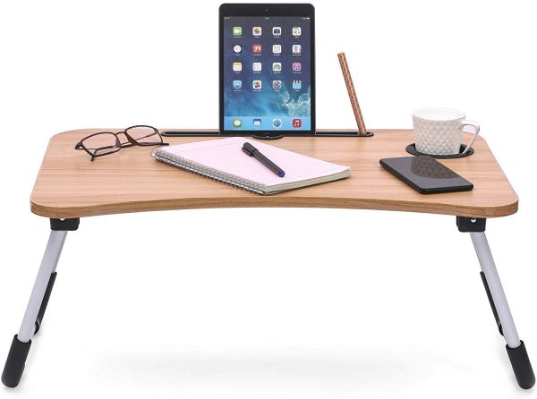Wooden Laptop Table – Laptop Stand – Floor Table – Laptop Table – Drawing Desk – Bed Tray Table Fold-able – Table Notebook Stand Reading Holder – Study Table – Portable Desk – Random Color
