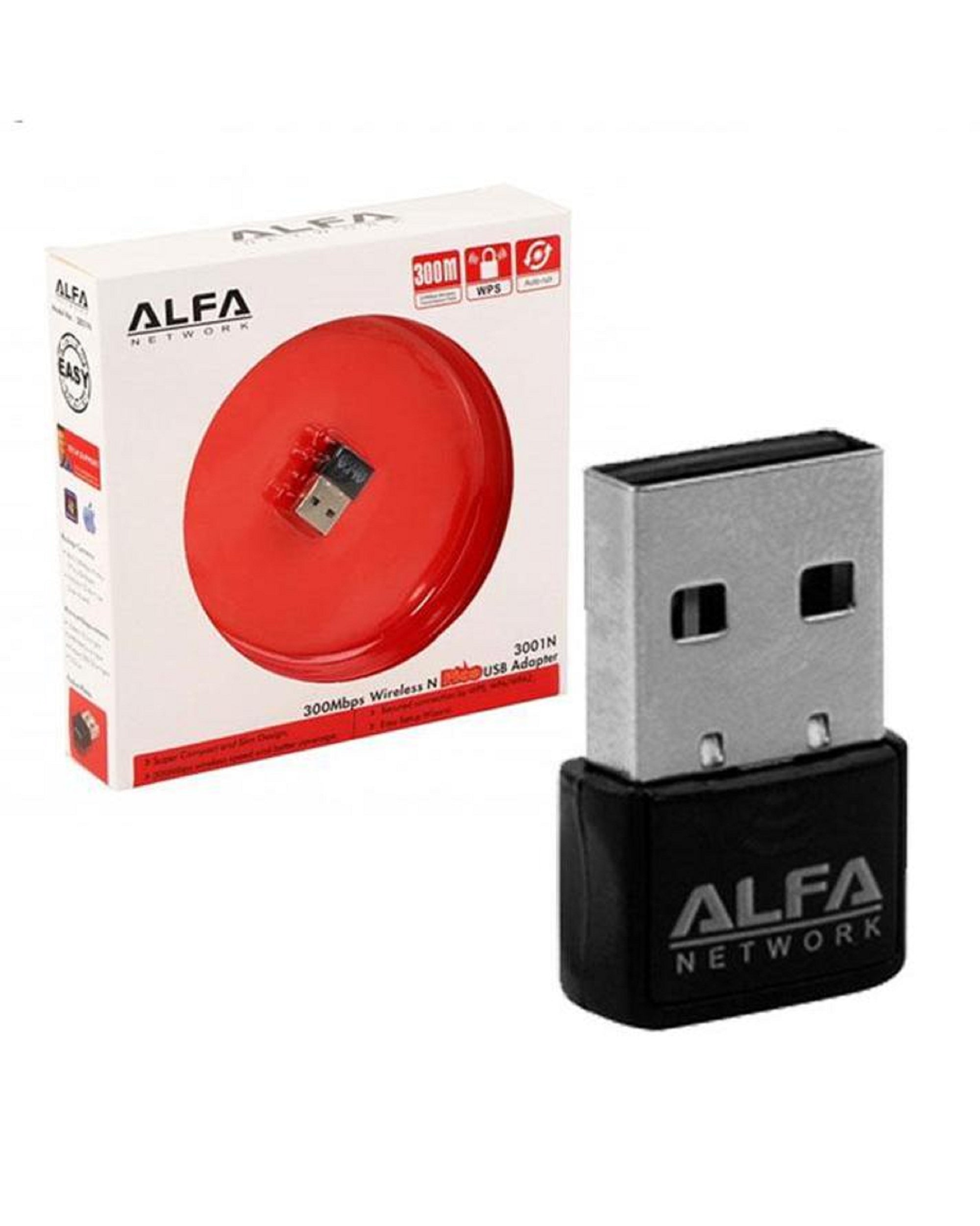 Alfa Mini USB WiFi Adapter | 300Mbps Wireless LAN Card for Computer &amp; Laptop | Best Wireless Adapter