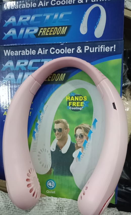 Portable Neck fan air Cooler &amp; Purifier... Adjustable 3 speed and Rechargeable (random color )