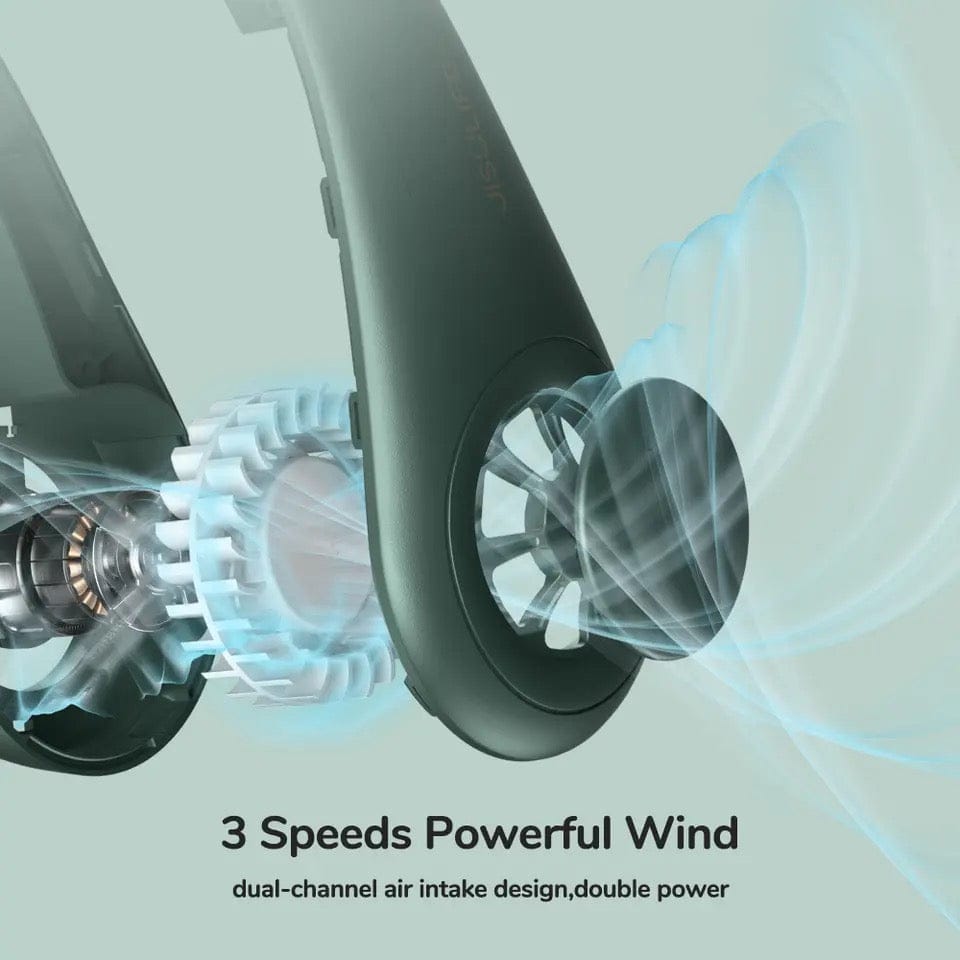 Portable Neck fan air Cooler &amp; Purifier... Adjustable 3 speed and Rechargeable (random color )
