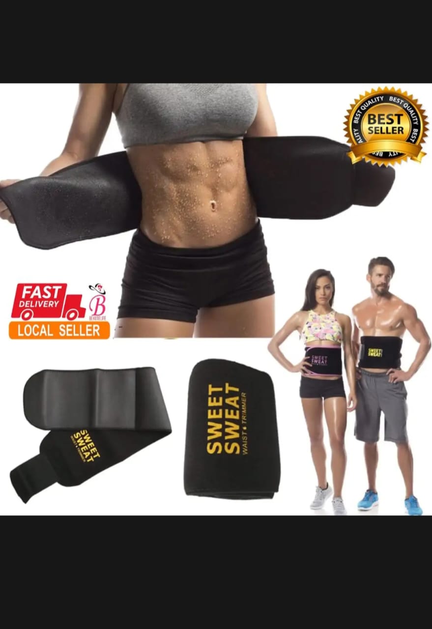 Sweet sweat Belt for Weight Loss Slimming Trimming Waist Trainer Fitness Belt for men and women