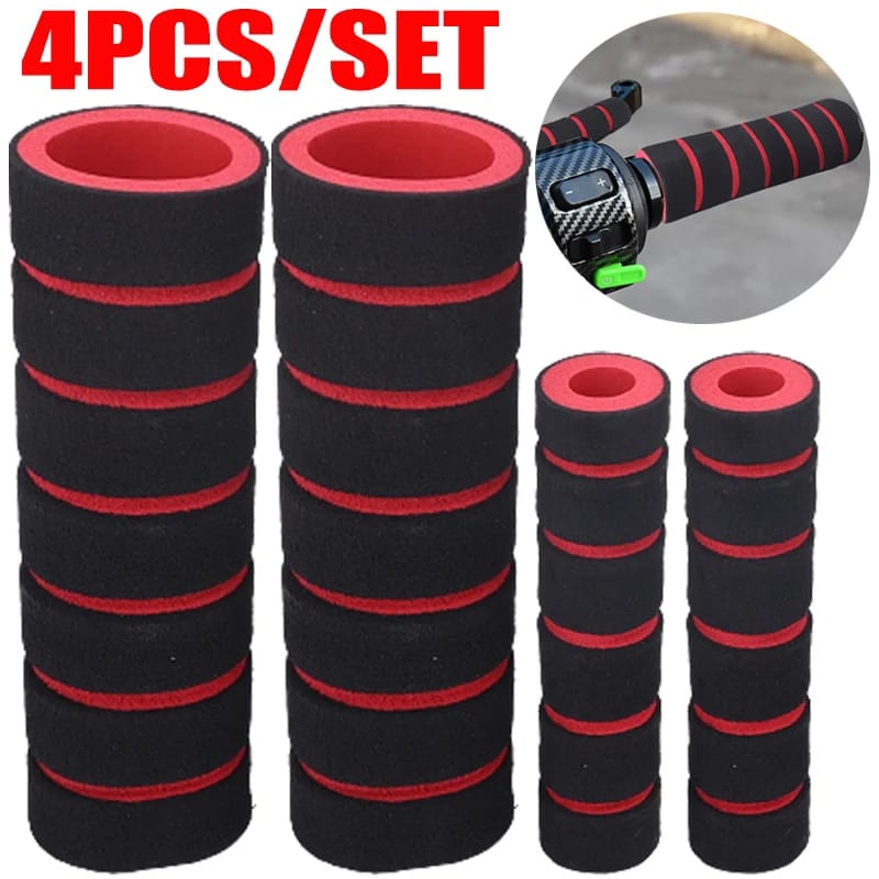 4pcs/Set Universal Grip Comfort Foam Handle Bar Motorcycle Bicycle Random Color