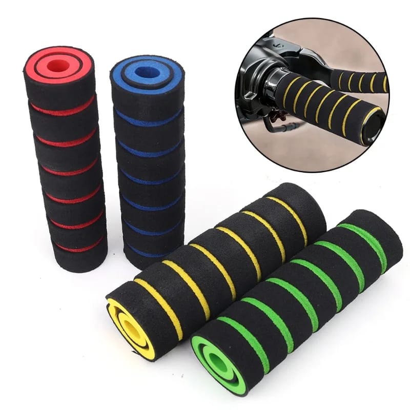 4pcs/Set Universal Grip Comfort Foam Handle Bar Motorcycle Bicycle Random Color