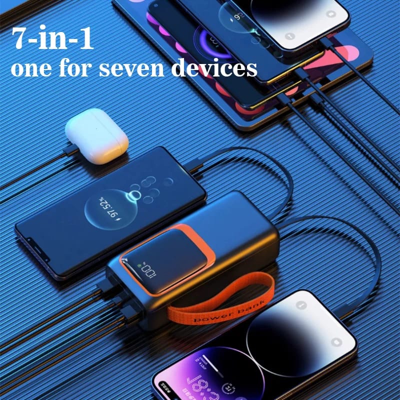 Aspor A350 50,000mAh - Fast Charging with Built-in Flashlight Power Bank for mobile and laptops  (Random color)