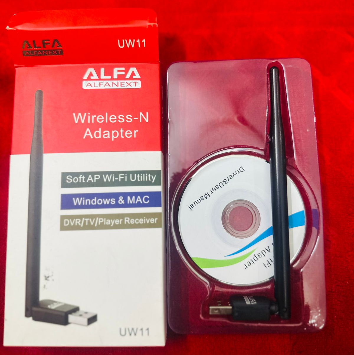 UW11 Alfa Net Wireless-N USB WiFi Adapter with Antenna | 2.4GHz 150/300Mbps High-Speed Network Dongle for PC, Laptop, Windows &amp; Linux – IEEE 802.11b/g/n, Soft AP Utility