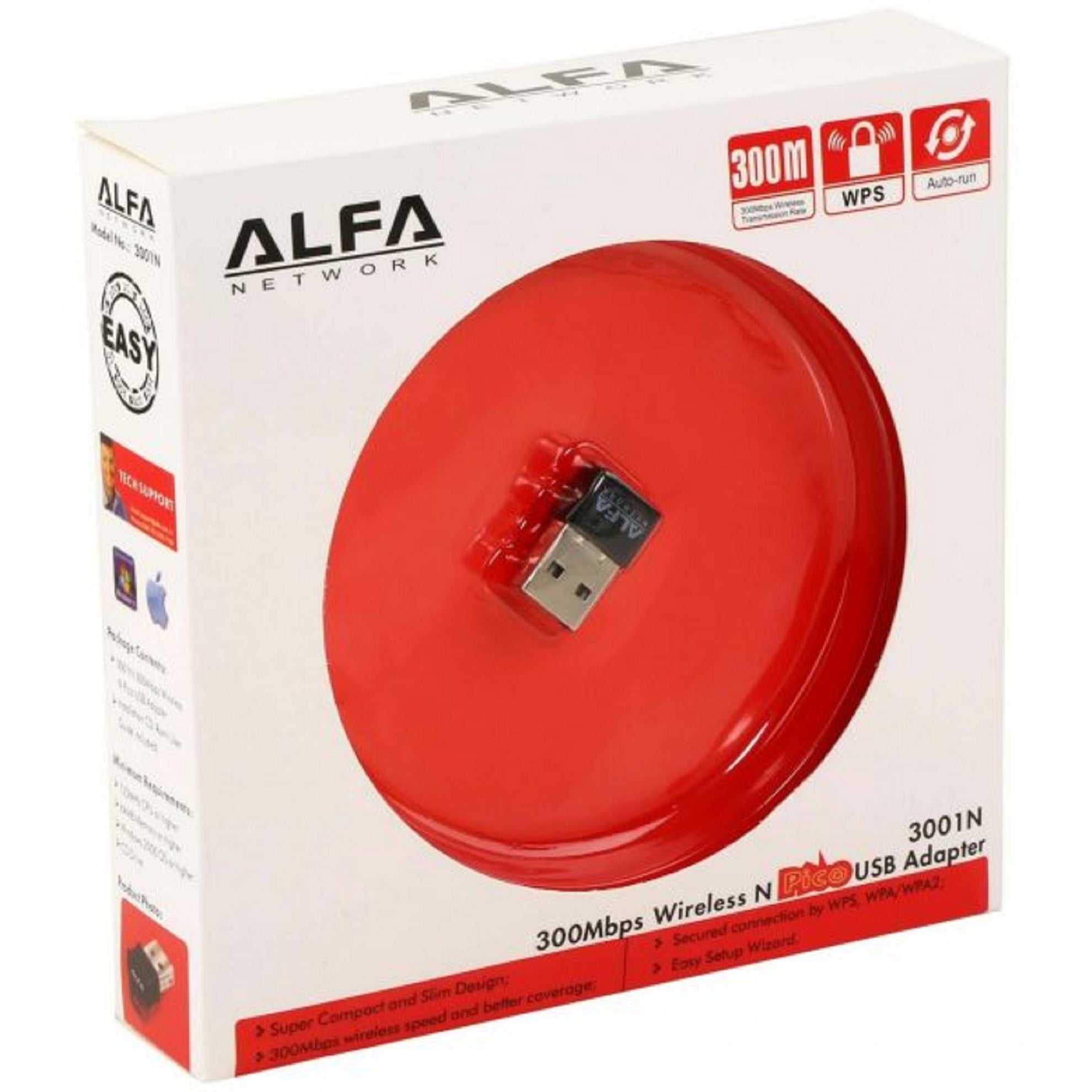 Alfa Mini USB WiFi Adapter | 300Mbps Wireless LAN Card for Computer &amp; Laptop | Best Wireless Adapter