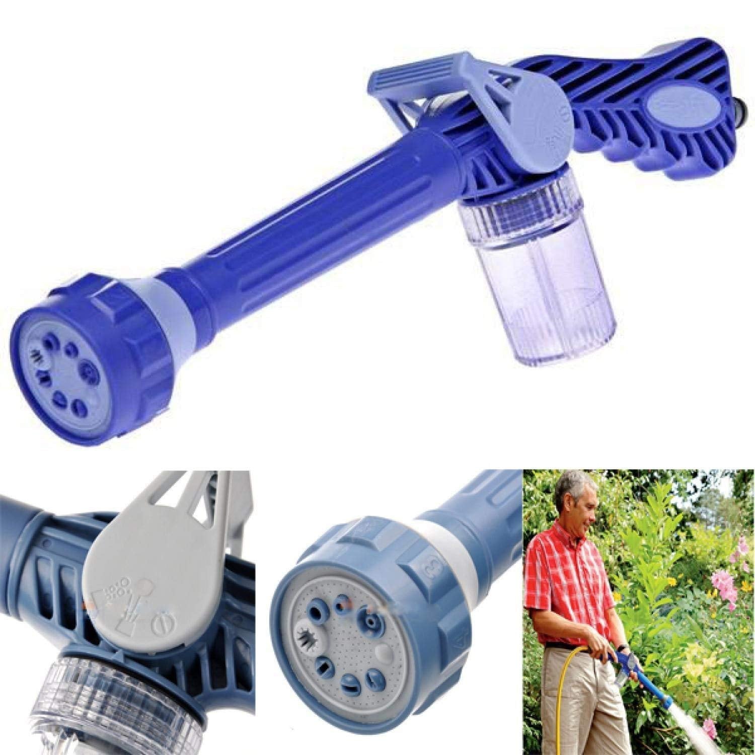 Ez Jet Water Canon 8 In 1 Turbo Water Spray – For Car &amp; Bike Washing, Gardening - Best Quality Water Spray ( Random Color )