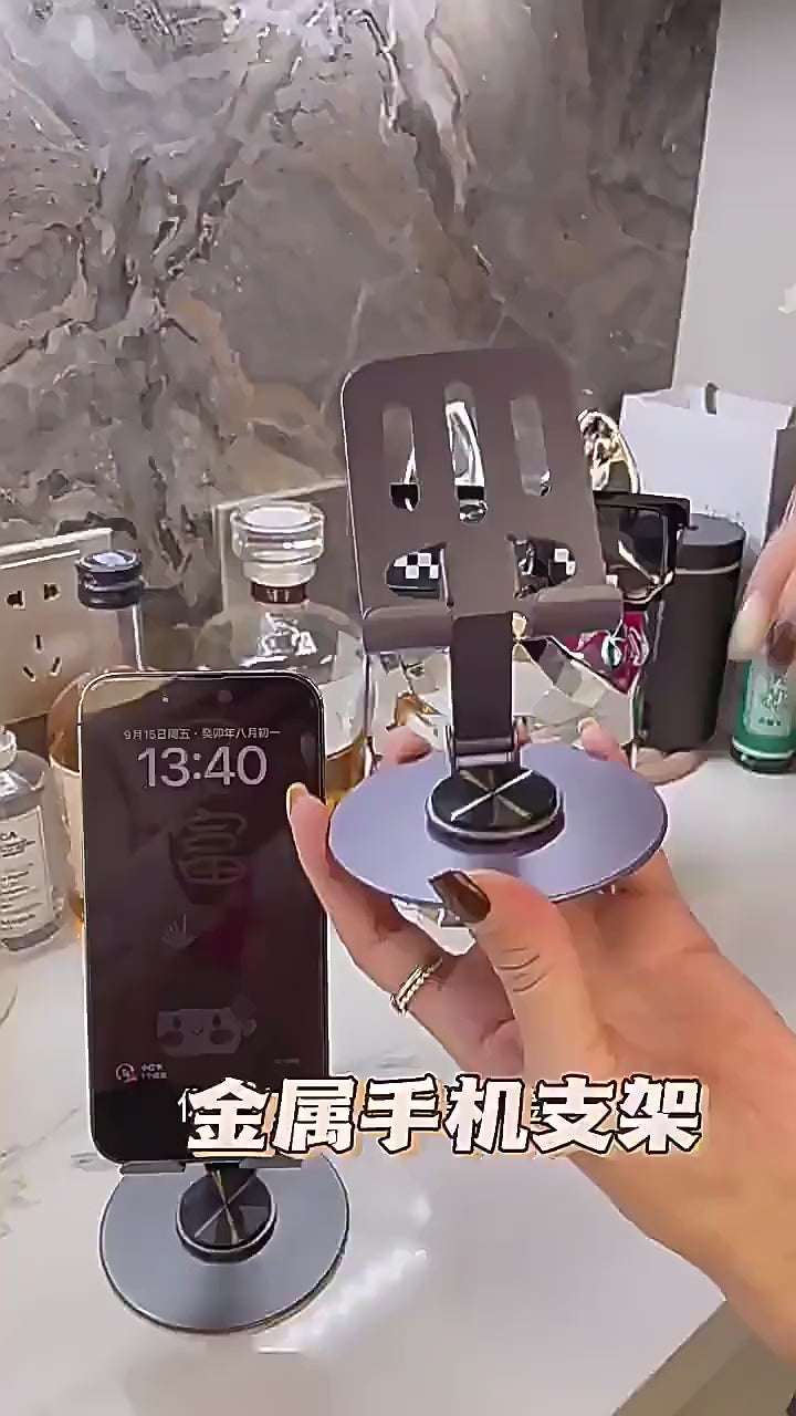 Mobile Stand – Mobile Phone Holder Broadcast Mobile Phone Holder 360 Degree Rotation Adjustment Folding Lazy Tablet Desktop Mobile Phone Holder – Stainless Steel – Random Color